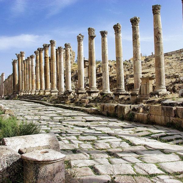 Roman columns in a row